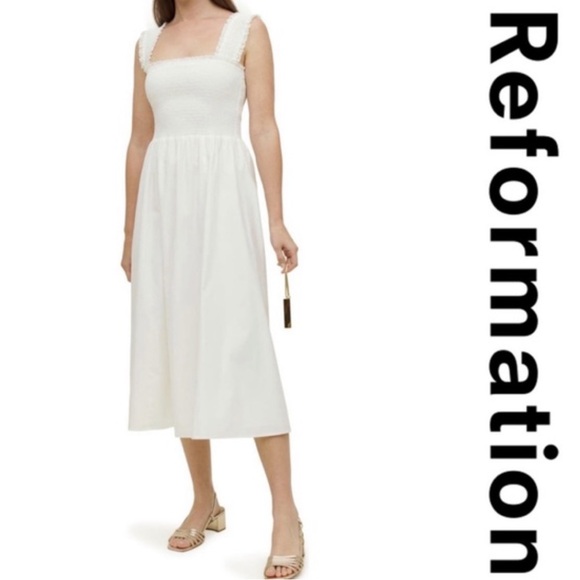 REFORMATION Villa Dress White Sz S - Picture 3 of 7